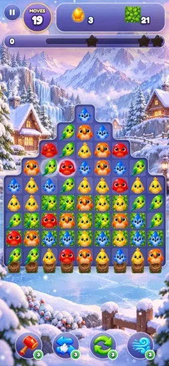 A Flock Pop board in the Frosty Peaks world